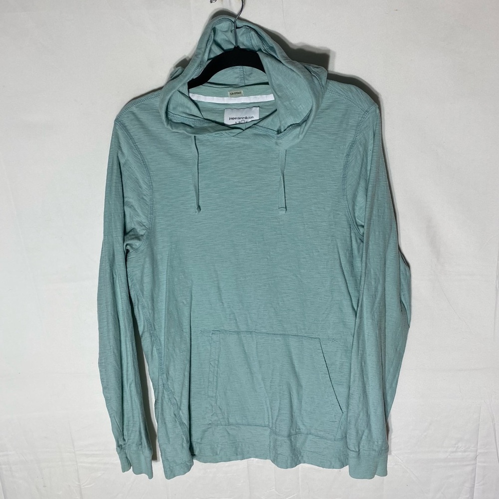 Paper Denim & Cloth Mint Green Cotton Lightweight Pullover Hoodie L